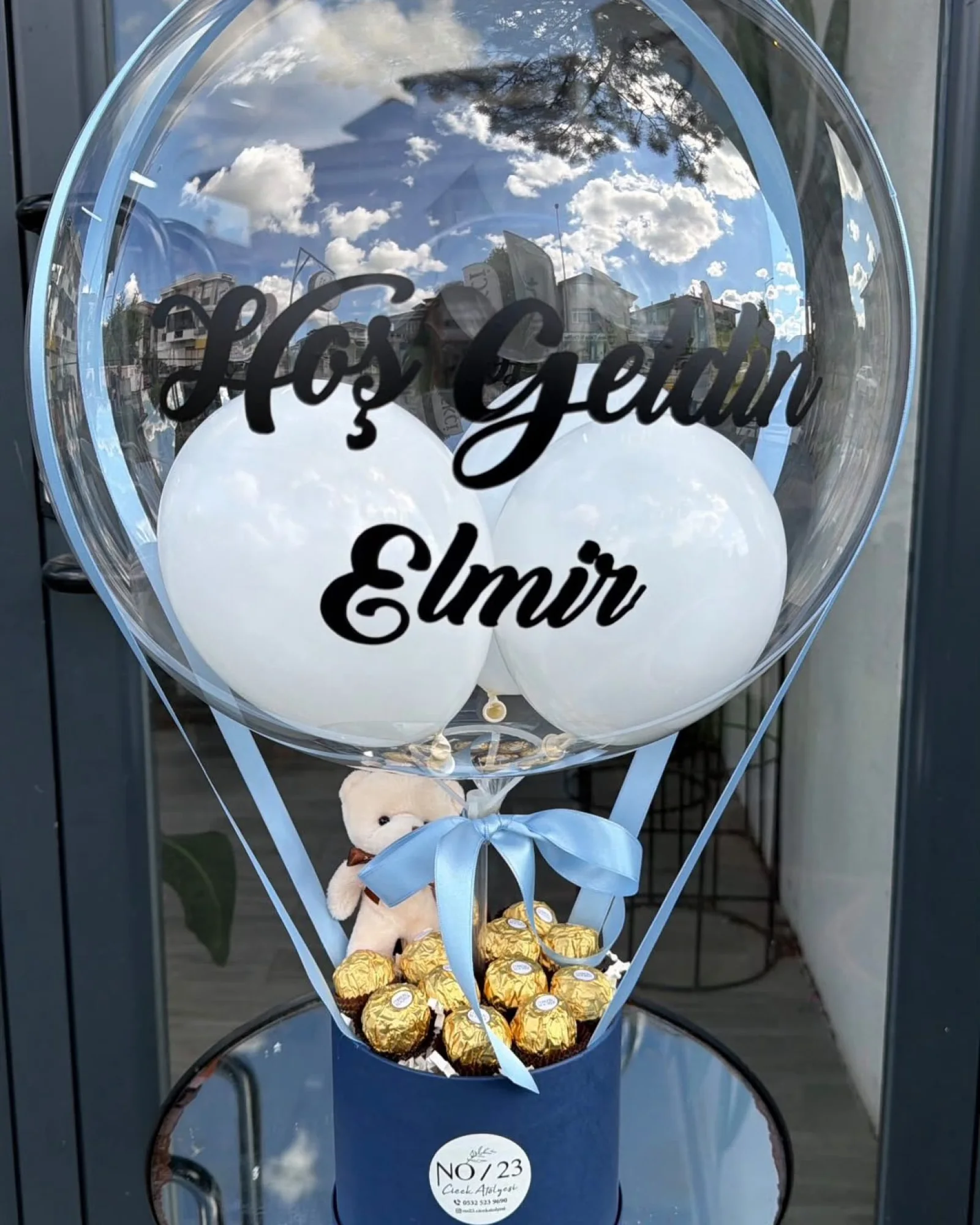 Kişiye Özel Çikolatalı Hoş Geldin Balon Kutusu